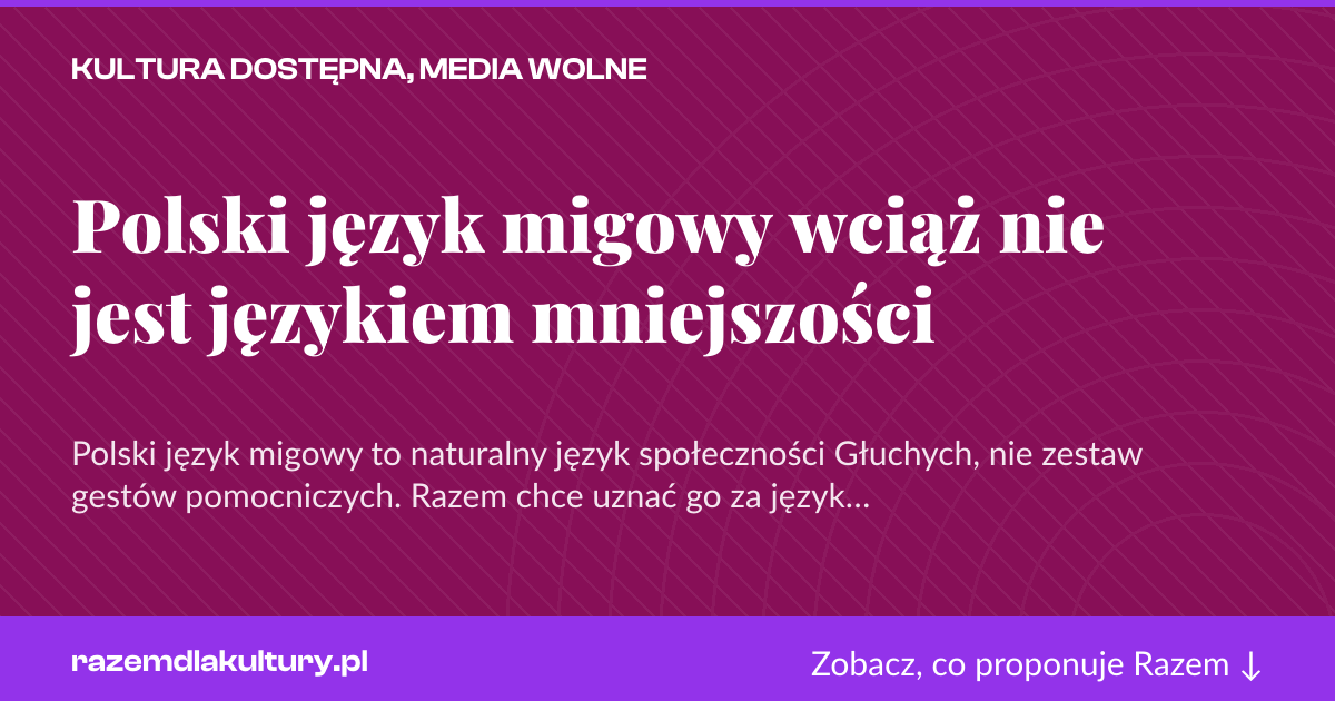 Karta social do udostępnienia: Polski język migowy wciąż nie jest językiem mniejszości