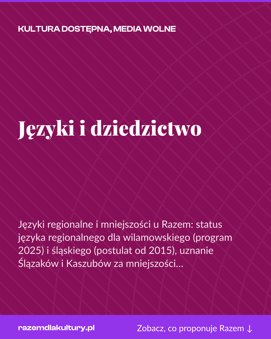Grafika pionowa do udostępnienia: Języki i dziedzictwo